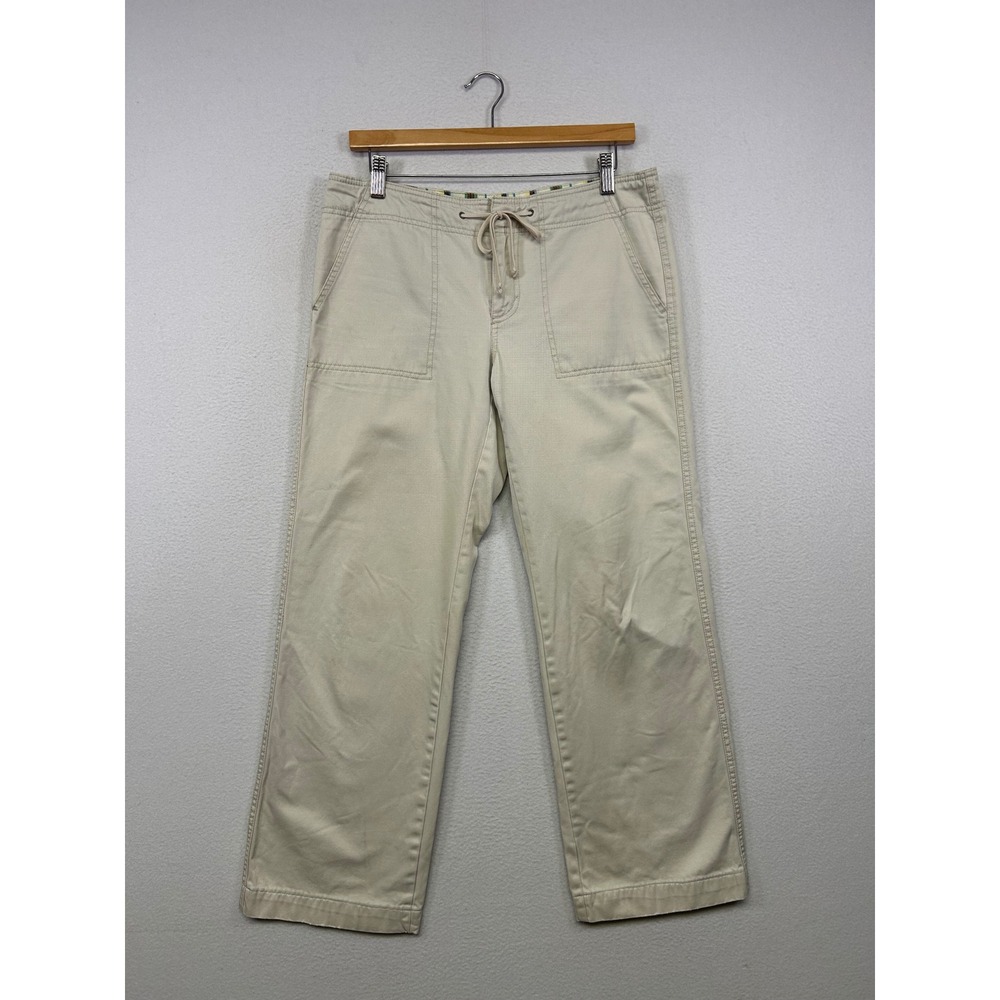 Utility Gorpcore Old Navy Women 8 Long Beige Khaki Straight Leg Drawstring Pants